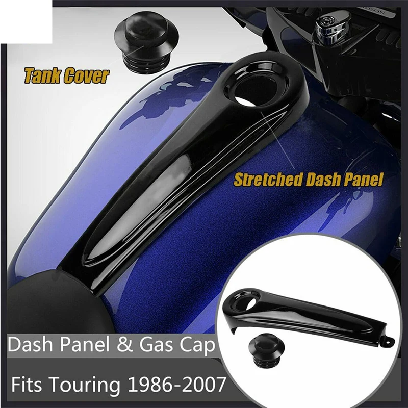 

1 Piece Glossy Black For NEW Motorcycle Stretched Dashboard Panel +Gas Tank Cap Cover For- Electra Glide Touring FLHT