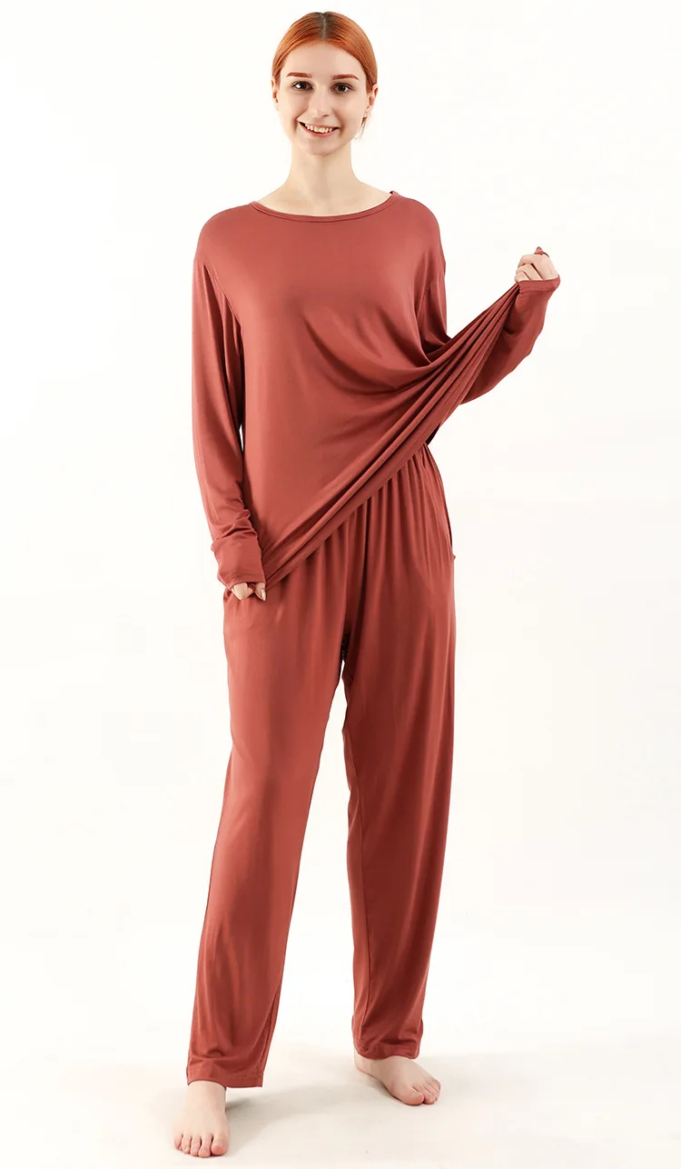 Loose Pajama Set Women Bamboo Fiber 2pcs