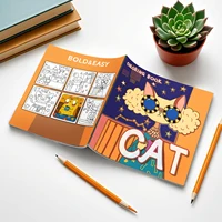 1 pc Cartoon Cat Coloring Book 24 Pages illustration Cute Relax Self-painting Art Colouring Book For Adults And Teens 2