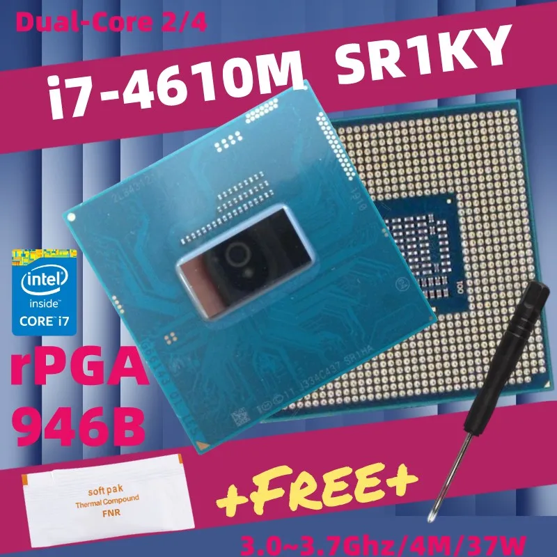 Процессор Intel Core i7 4610M SR1KY для ноутбука двухъядерный процессор G3 PGA946B HM86 HM87 QM87 |