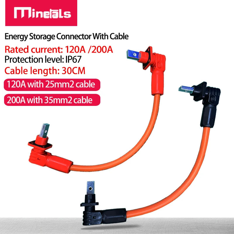 Conector de Armazenamento de Energia da Bateria com 30cm Cabo Terminal Plug Conector de Alimentação de Cotovelo de Núcleo de Cobre para rv Agregado Familiar 120a 200a