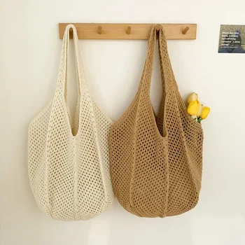 Borse a tracolla da donna Casual paglia di vimini intrecciata da donna borse fatte a mano borsa a tracolla da spiaggia estiva di grande capacità