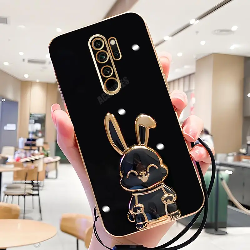thumbnail image 1 of Note8pro Plating Rabbit Holder Lanyard Case On For Xiaomi Redmi Note 8 Pro 8pro 9 9s 7 8t Redmi9 Silicone Stand Cover Note8 2021, 1 of 4