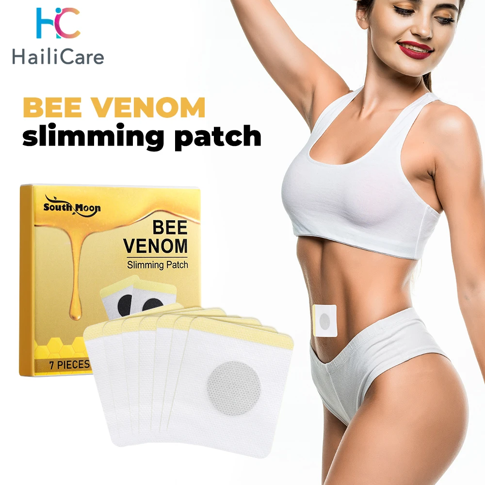7Pcs Bee Venom Body Slimming Patch Lymphatic Care Patch Weight Loss Slimming Navel Sticker for Men Women Body Shaping