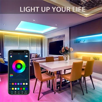 WIFI APP 5050 RGB LED Strip  24K Control With Battery And US plug Power Supply For Home Decoration  And Ambient Lighting 5