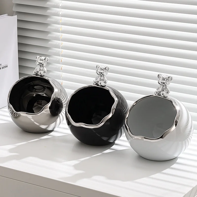 

Creative Ceramic Rack for Home Entrance, Storage Cabinet, Key Storage, Bear Ins Style, Watch Jewelry Rack, Ornaments