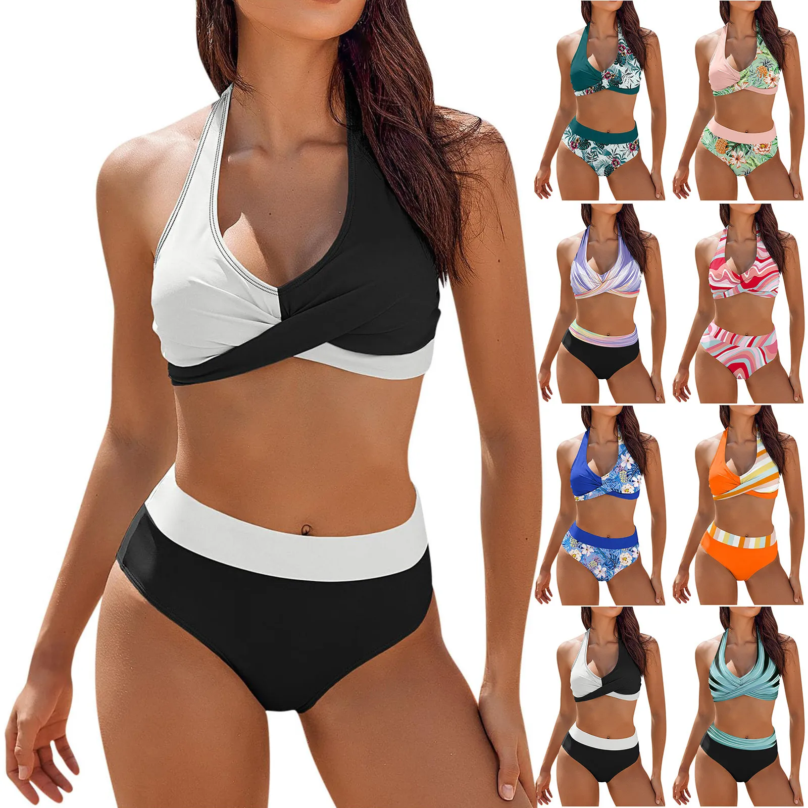 Sexy Bikini Push Up Swimwear Women Brazilain Biquinis Feminino 2024 Mujer Swimsuit Tanga Swimming Bathing Suit 2 Piece Set Mujer 2