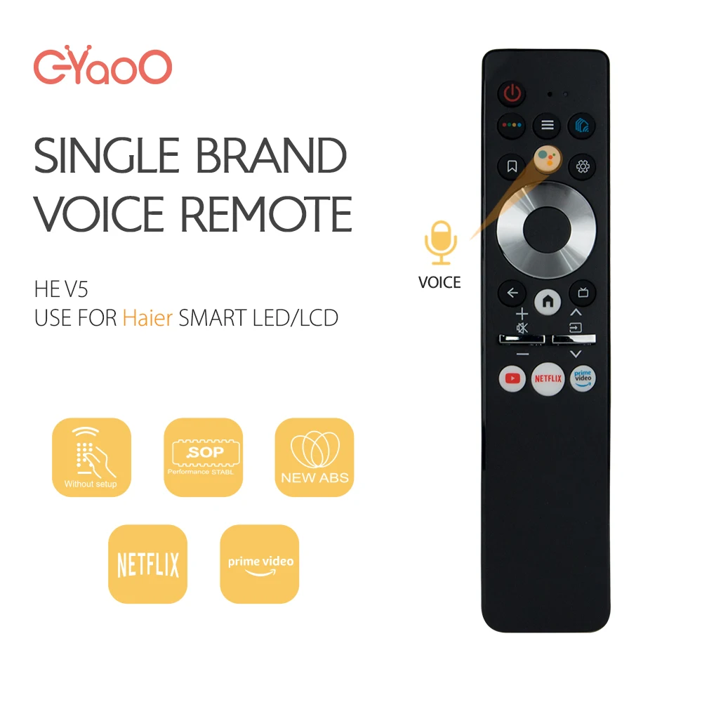 

Voice Wireless TV Remote Control For Haier HTR-U29R AQUA HTR-U29A LE65AQTS6UG LE75AQTS5UG LE65AQT6600UG LED HDTV Android TV