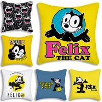 F-Felix The Cat Exquisite Pillow Covers Cartoon Sofa Decorative Home Double-sided Printing Short Plush Cute Cushion Cover 1