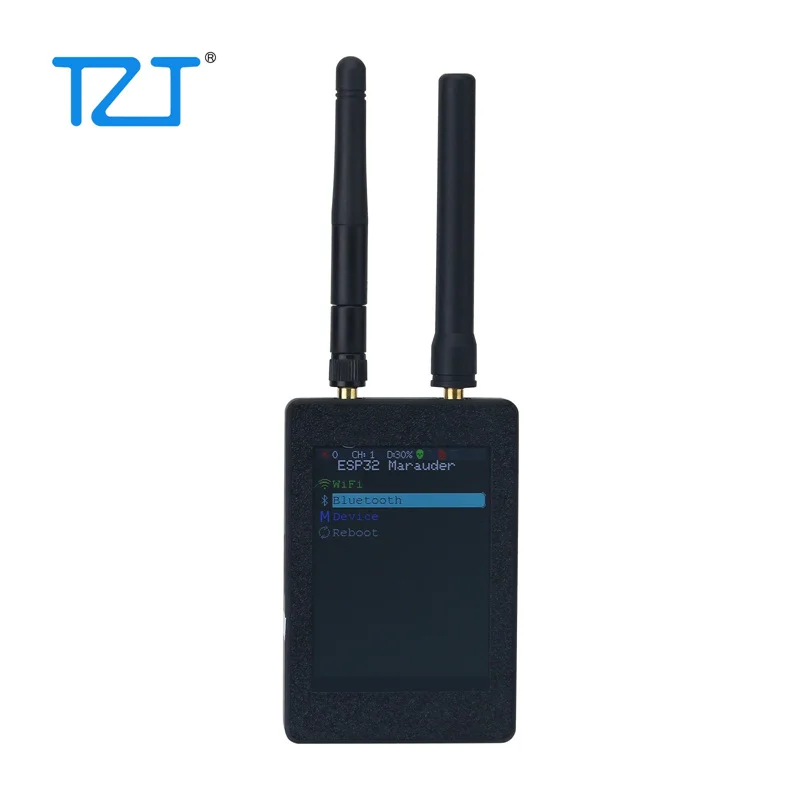 TZT 휴대용 ESP32 Marauder 개발 보드 1.7.2 펌웨어 GPS 포지셔닝 2.8인치 화면(흑백 3D 프린팅 쉘 포함)