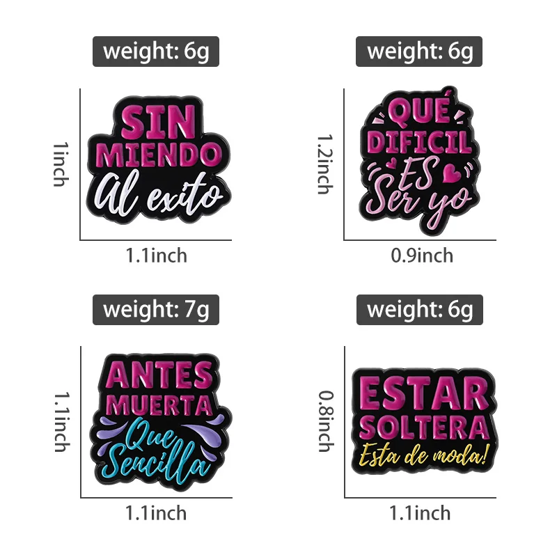 Spanische Zitate-Kollektion, Emaille-Anstecknadeln, Flork-Memes, Fitness-Broschen, Slang-Abzeichen, niedrige Batterie, Geduld, Ratte, Schmuck, Geschenk – Detail 6