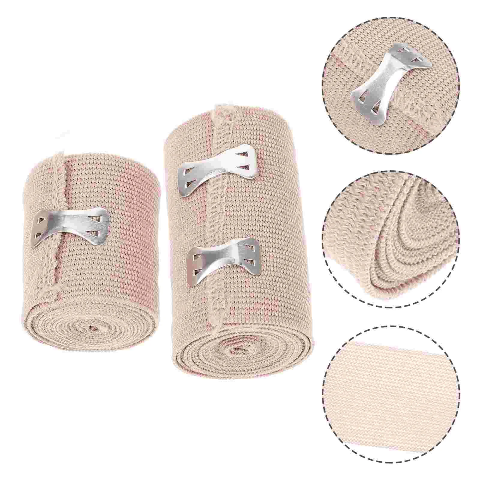 

8 Pcs Sports Bandage Elastic First Aid Aids Medical Polyester with Clip