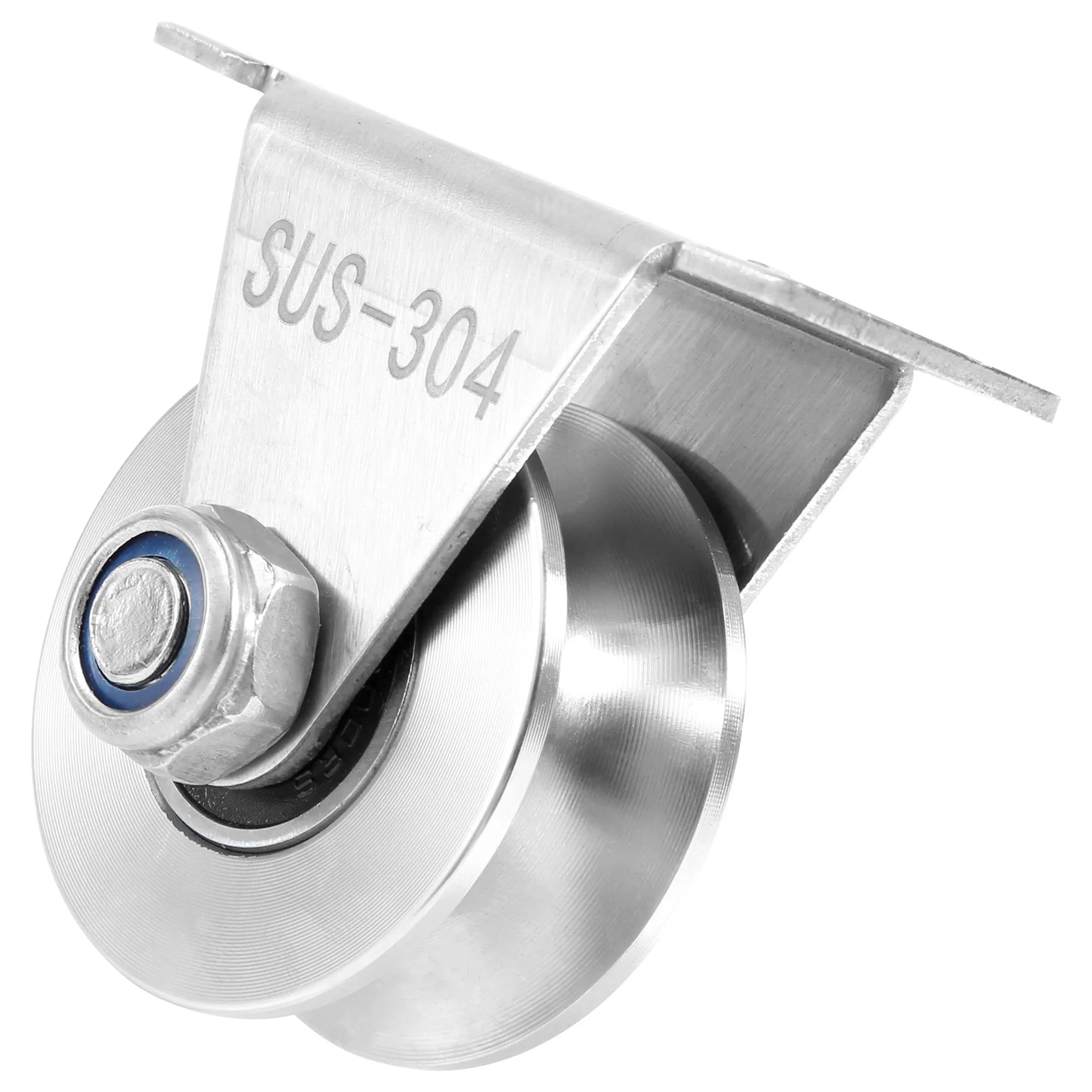 1Pack U-Type Stainless Steel Pulley Block Mute Bearings Groove Sliding Roller Track Wheel 3