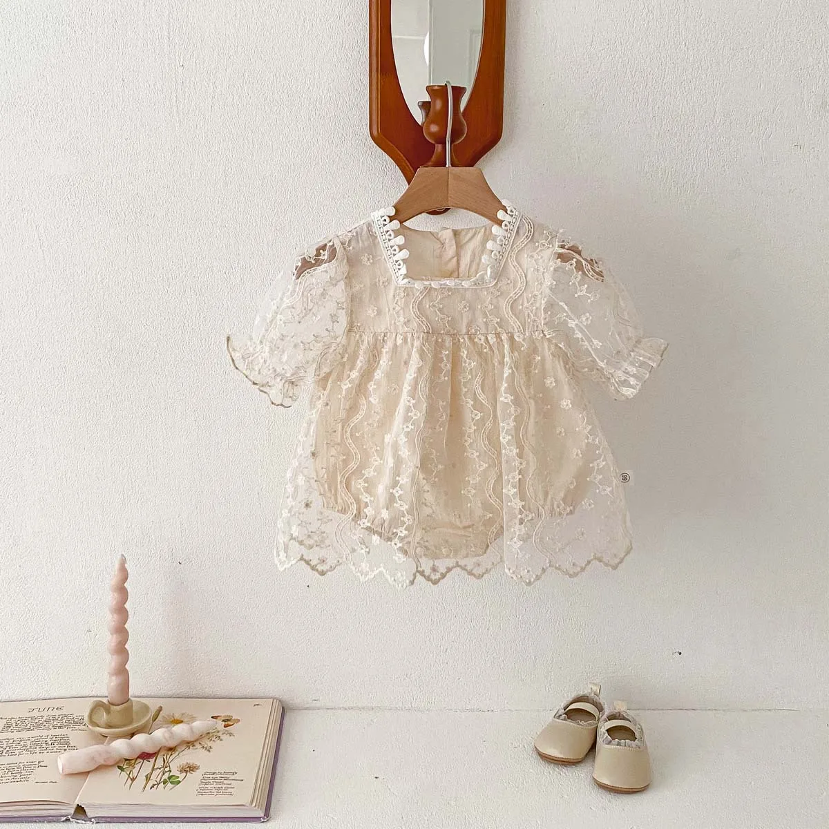

LILIGIRL детские летние комбинезоны кружевная цельная одежда с коротким рукавом и вышивкой для девочек Одежда для маленьких девочек