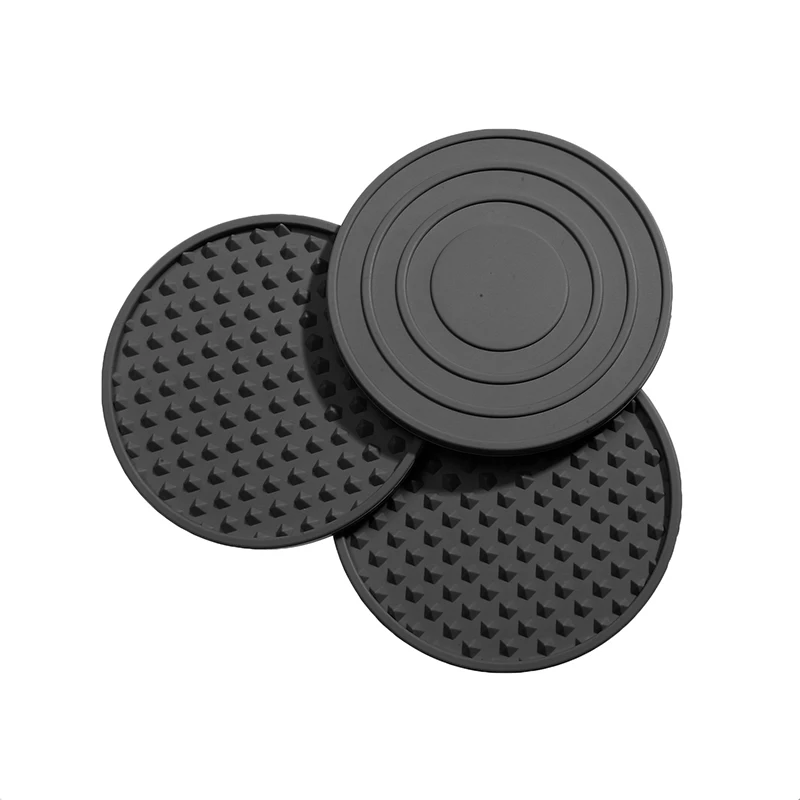 3/6Pcs Silicone Drink Coaster Heat Resistant Cup Dish Drying Mat Tabletop Protection Non-Slip Coasters for Drinks