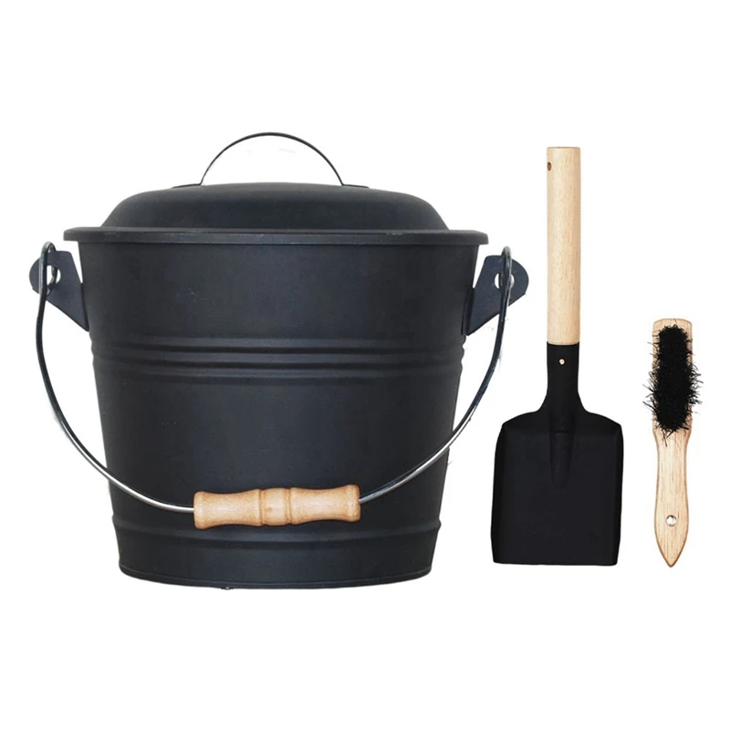 

Mini Ash Bucket For Fireplace, Fireplace Ash Bucket Wood Pellets Container Fireplace Accessories For Wood Burning Stove