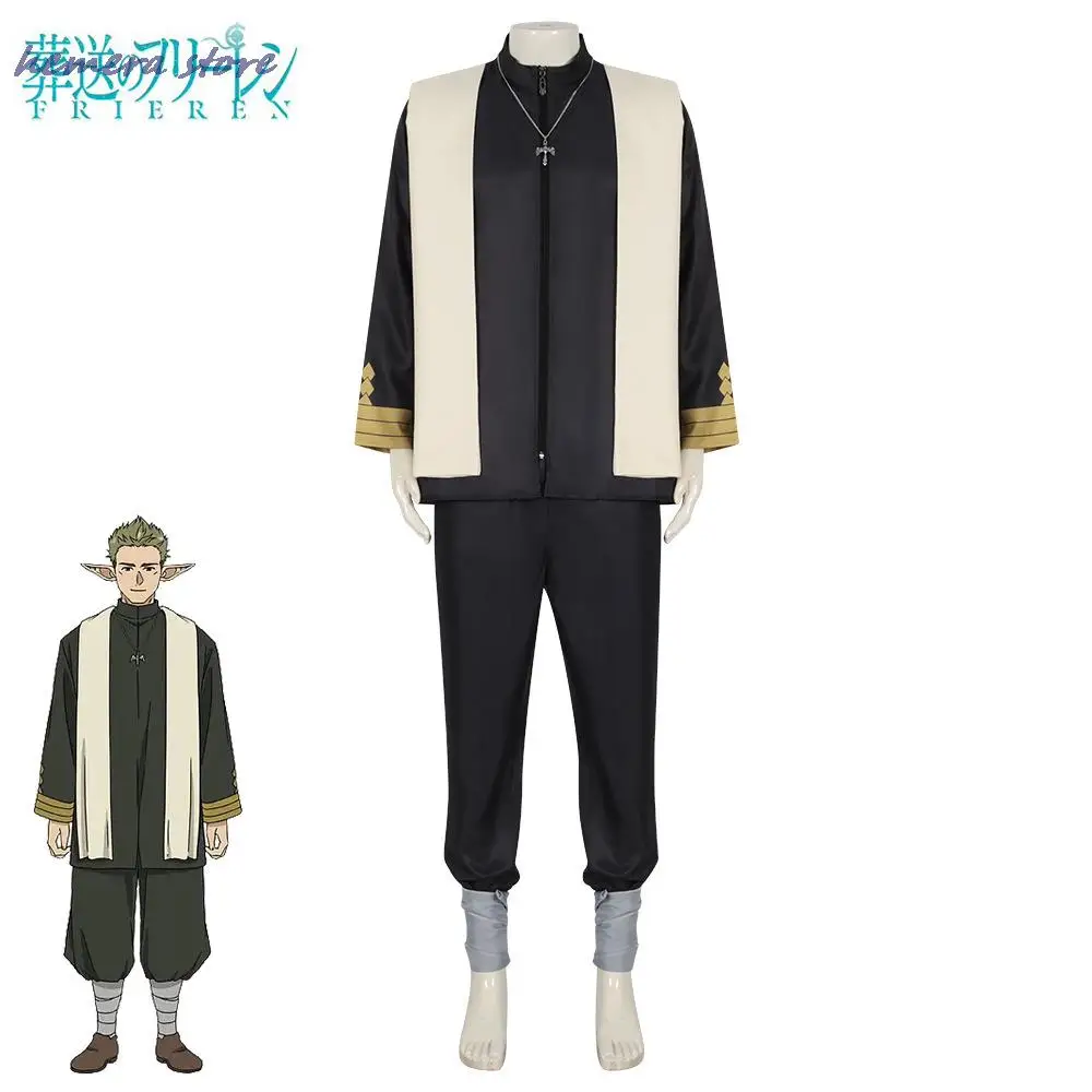 

Anime Sousou No Frieren Fern Craft Cosplay Costume Adult Elf Ears Jacket Necklace Pants Halloween Carnival Party Outfits Suit