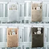New Thick Plush Baby Crib Hanging Storage Bag Portable Double Pockets Newborn Cot Toy Organizer Bag Bed Headboard Storage Pouch 4