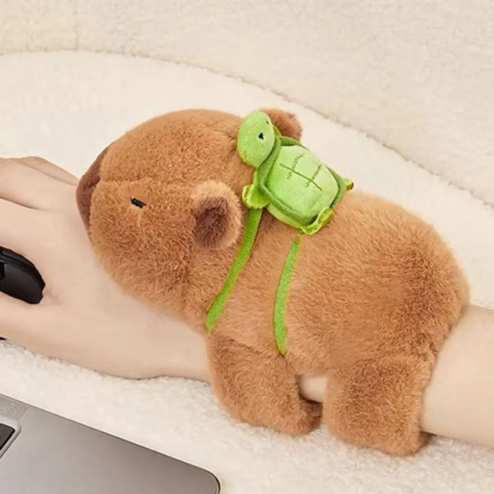 Plush Toy Capybara Clap Circle Animal Wristband Cartoon Slap Bracelets Car Decoration Doll Bracelet