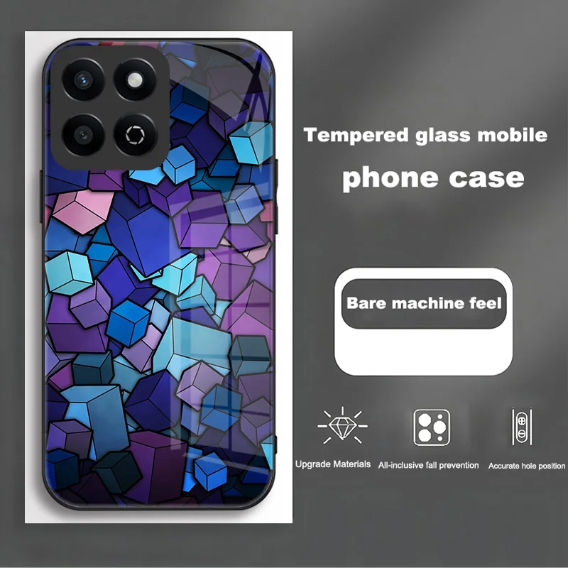 Enhanced Tempered Glass Hard PC Back Case with TPU Bumper
