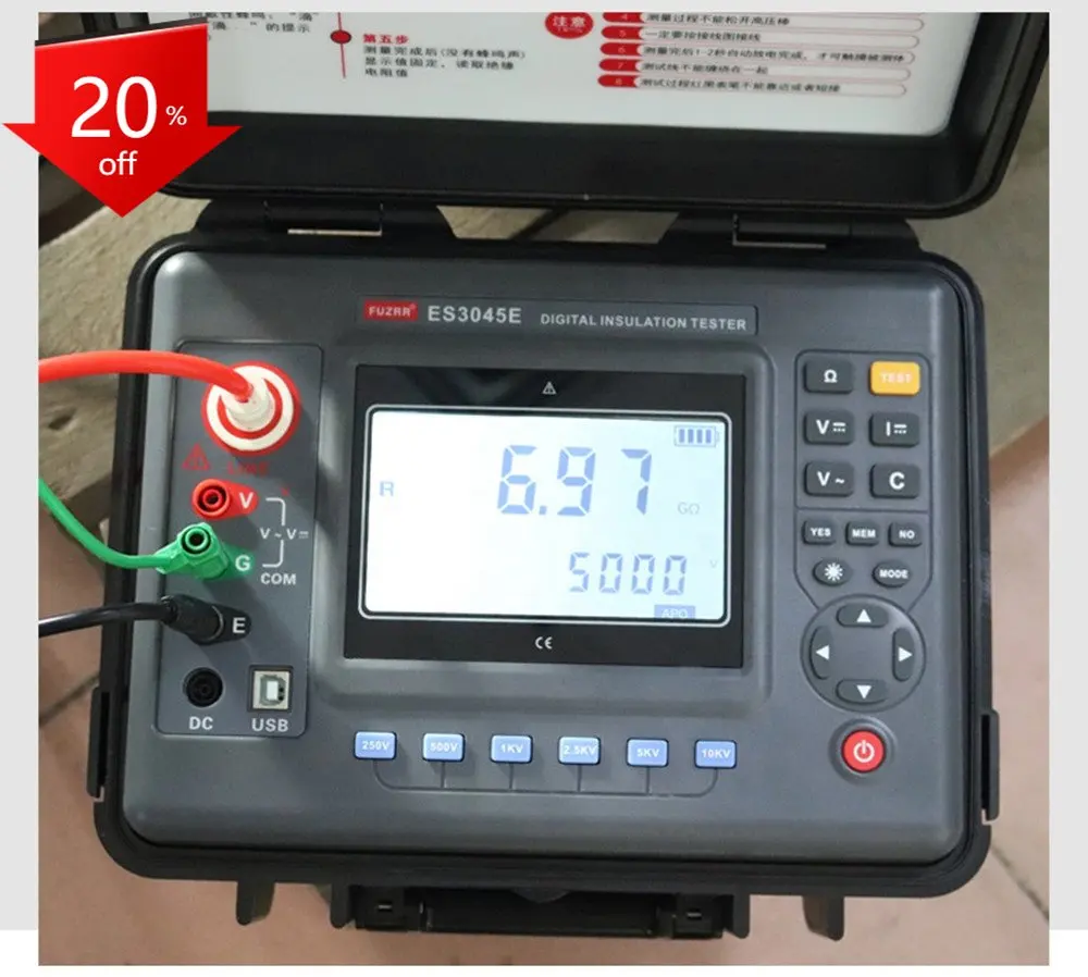 

ES3045E 10KV Digital Insulation Resistance Tester 2500v 5000v 10kv Megohmmeter