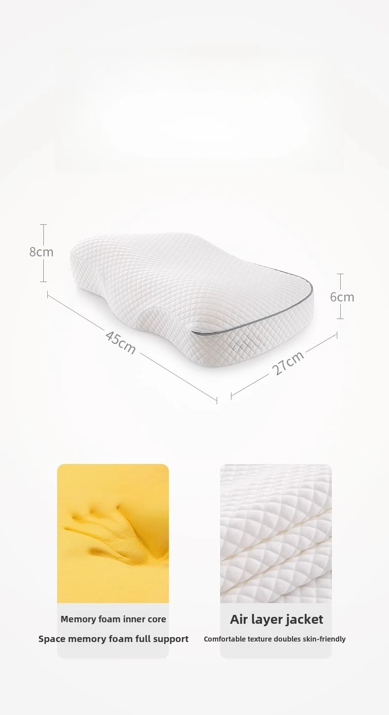 Almohada de espuma viscoelástica para aliviar el dolor de cuello. Soporte cervical. Almohada ortopédica para dormir en casa. Almohada ergonómica para dormir.