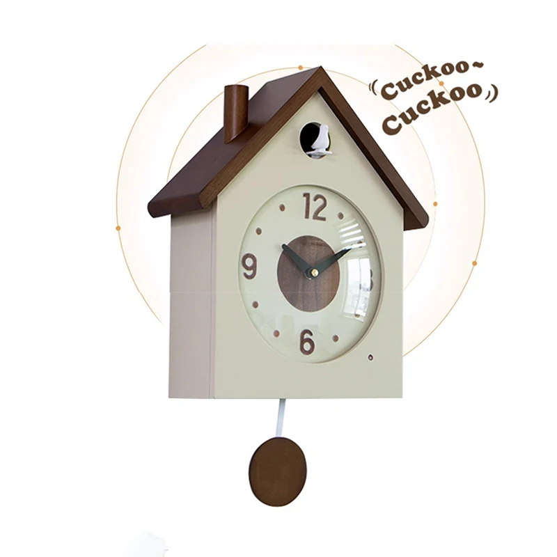 Description Picture 3 of itemSolid Wood Wall Clock Creative Cuckoo Living Room Decoration Clocks Modern Elegant Design Wall Clock Nordic Accessories Clocks