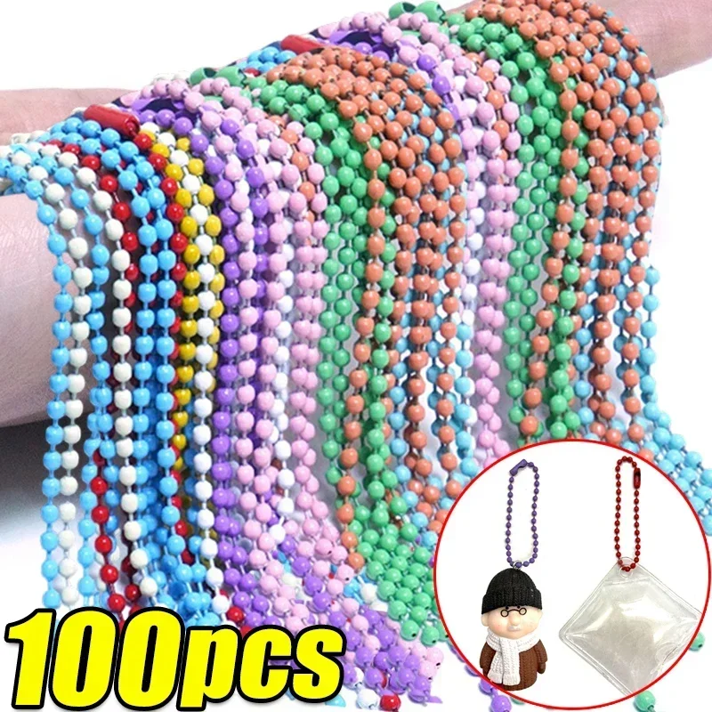 10/20/50/100pcs Ball Bead Chains DIY Bracelet Jewelry Making Accessorise Key Chain/Dolls/Label Hand Tag Connector