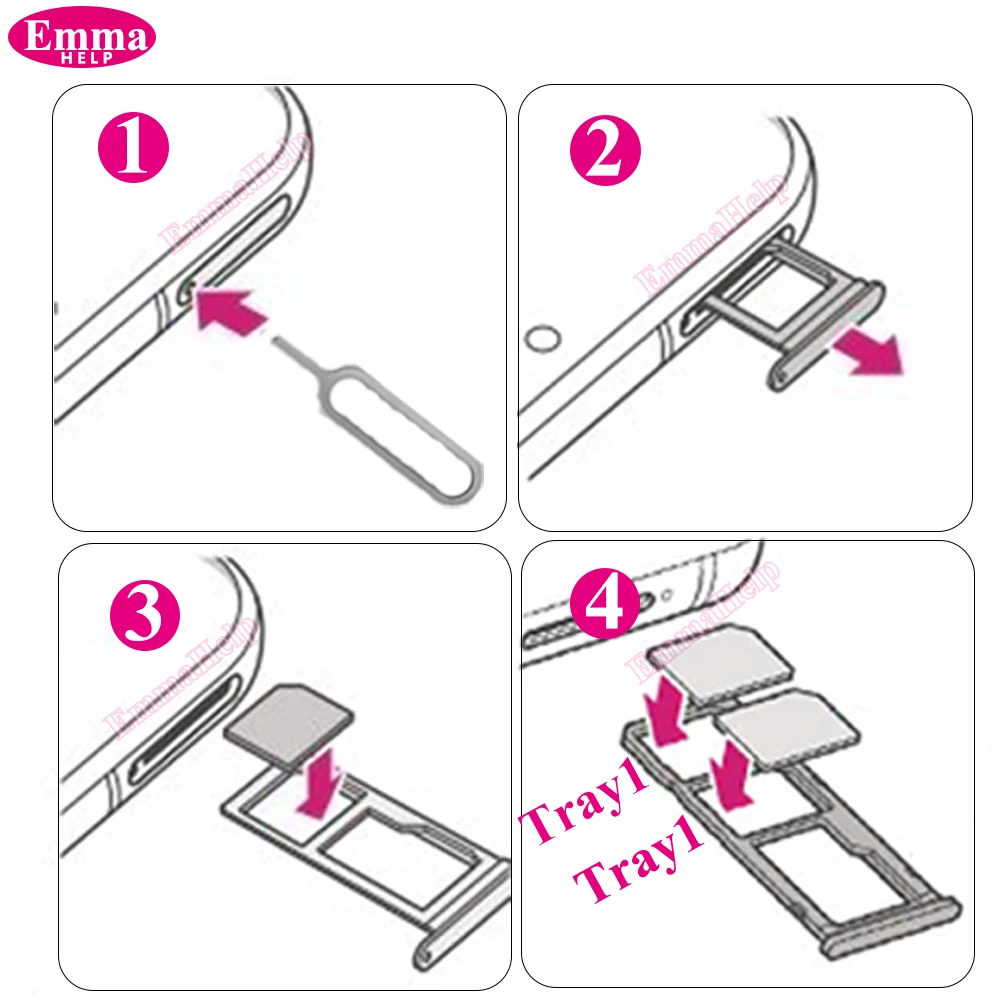 Dual SIM Card Slot Tray Holder and Reader Socket Replacement with Eject Pin