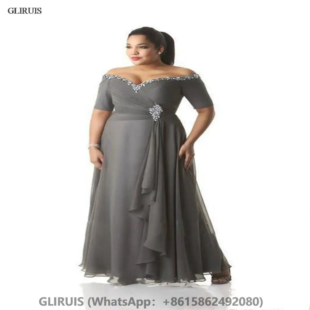

Mother of the Bride Dresses Plus Size Off the Shoulder Cheap Chiffon Prom Party Gowns Long Mother Groom Dresses Wear