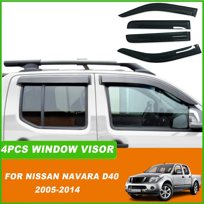 For Nissan Navara D40 2005 2006 2007 2008 2009 2010 2011 2012 2013 2014 Window Visor Car Vent Rain Guard Deflector Shade Shield