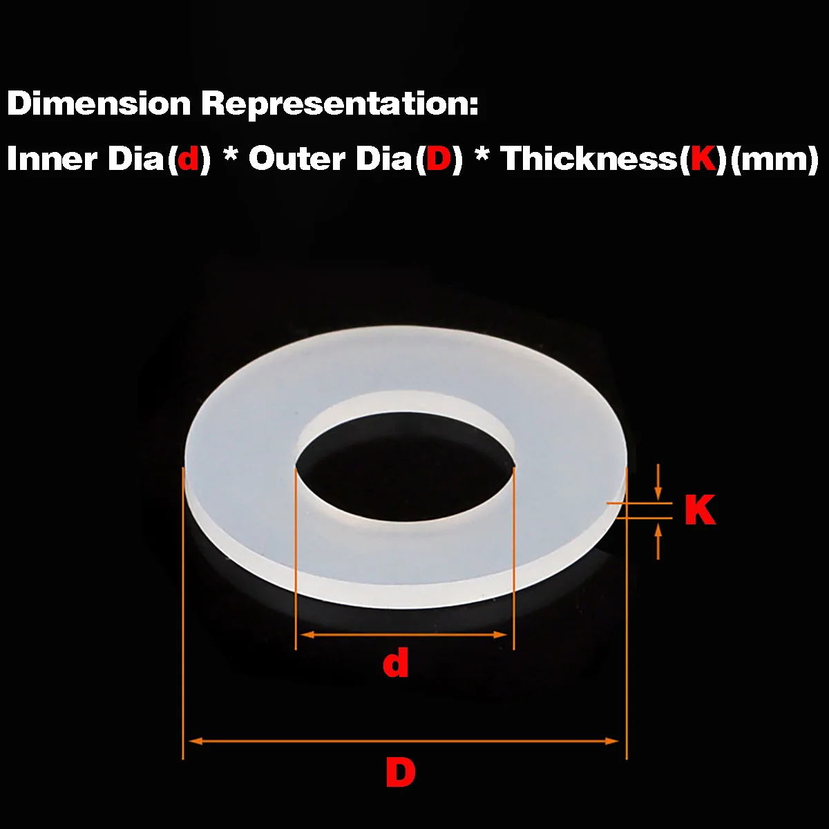 thumbnail image 2 of YANN1 10Pcs Silicone Gaskets, White Flat Washers, Waterproof Rubber O Ring Water Tap Bellows Hoses I.50972539 2 of 11