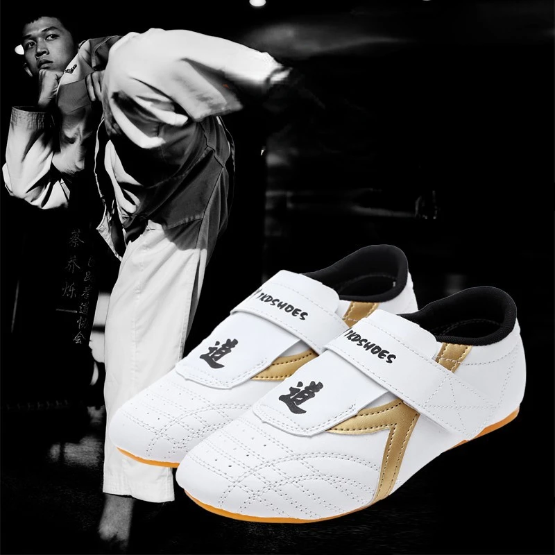 Leather Breathable Taekwondo Martial Arts Karate Training Shoes Unisex Artificial Leather Chinese Kung Fu Walking Canvas Shoes