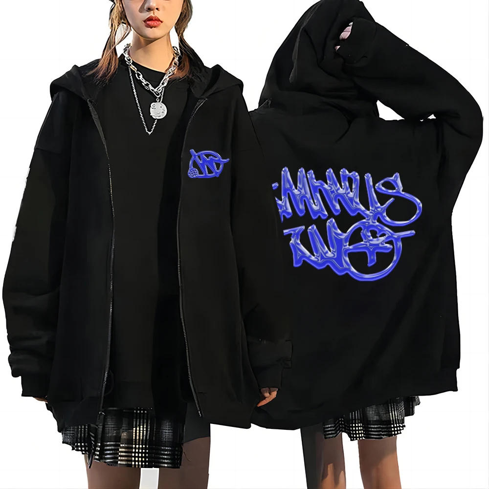 

Spring and Autumn Fashion Solid Color Hooded Sweater Men's and Women's Minus Two Loose Fit Sports Top Street Style Zipper Shirts