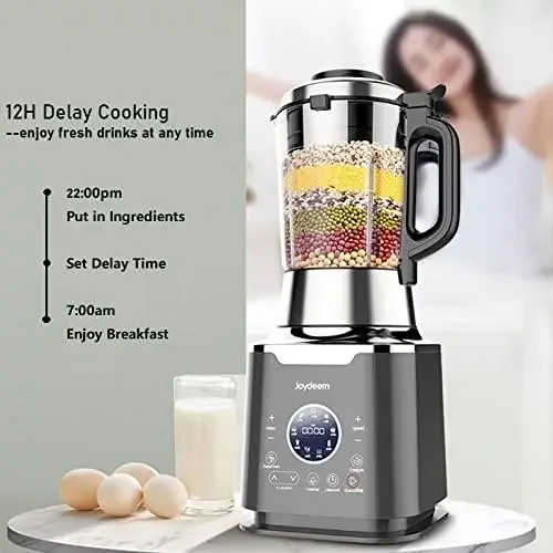 Cooking Blender JD-D16, Hot and Cold Blender for Soy Milk & Juice, Soup Maker with Stew Pot, 1.75L(59 Oz), 1200W, Black 4