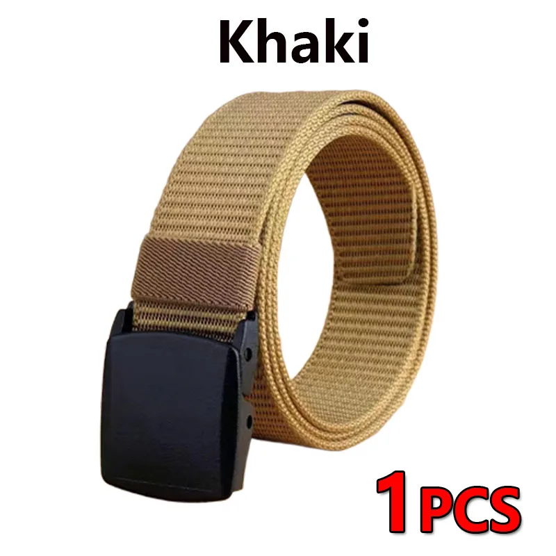 Men's Tactical Outdoor Canvas Belt with Automatic Buckle – Black Nylon Sports Belt