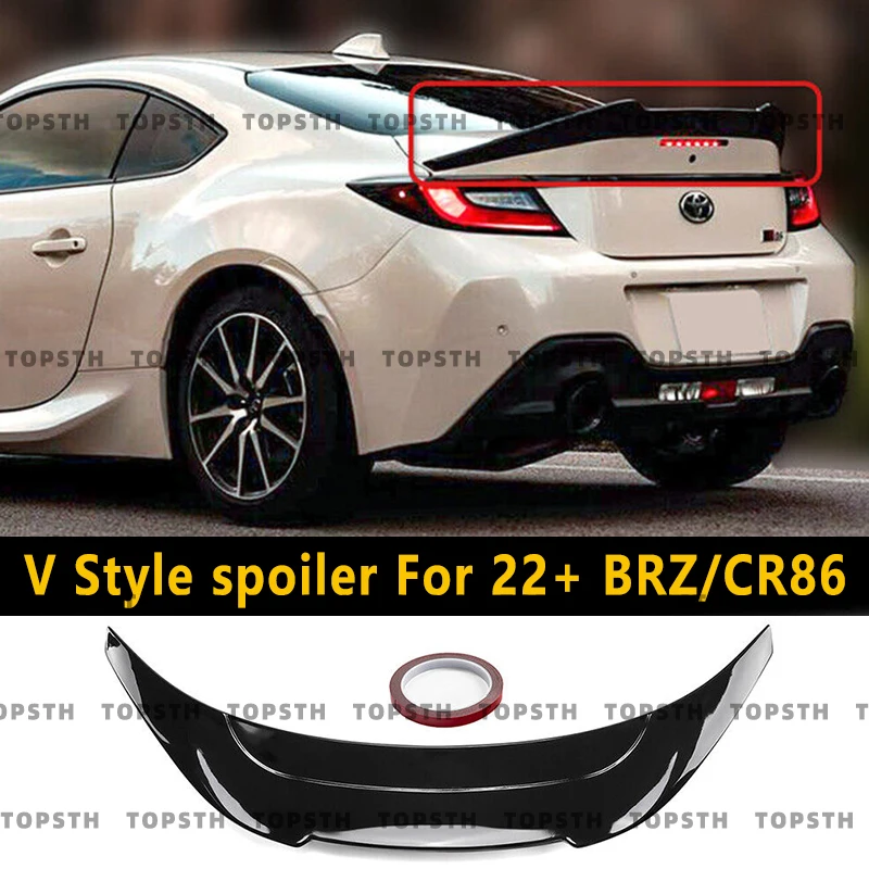 

Для 2022-2023 Subaru BRZ Toyota GR86 узор из углеродного волокна крыло багажника Автомобильная задняя дверь задний багажник V-спойлер комплект аксессуаров для кузова