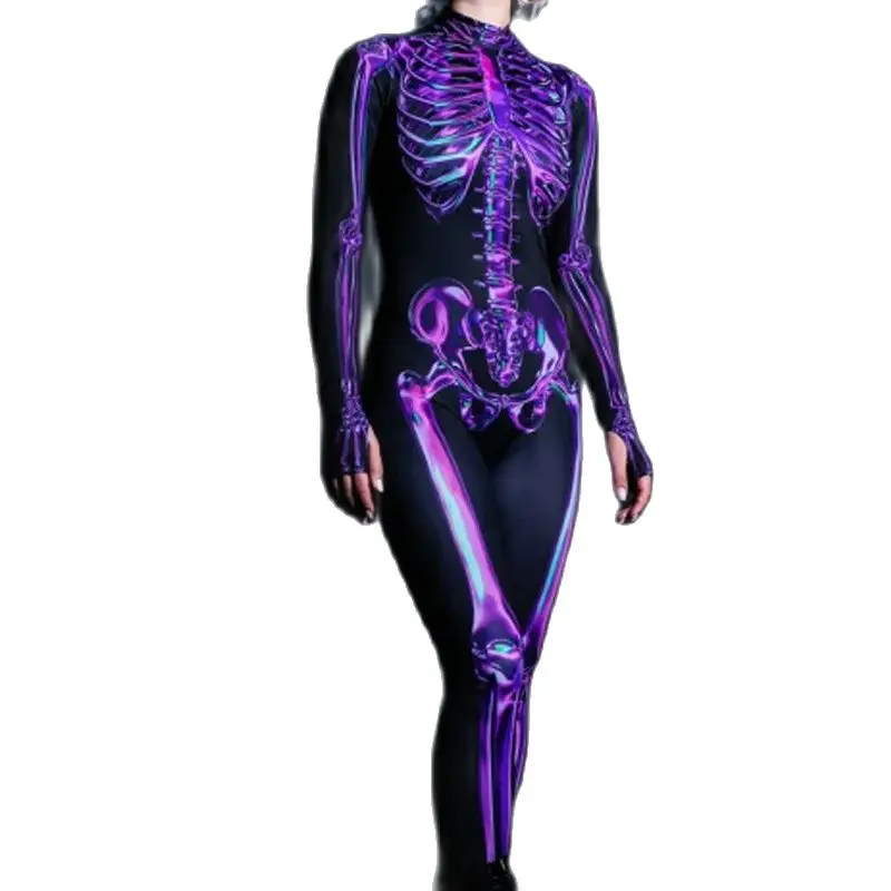 Halloween Scary Skeleton Costume Women Kids Family Horror Skull Jumpsuit Carnival Party Halloween Parent-Child Pajama Outfits halloween costumes