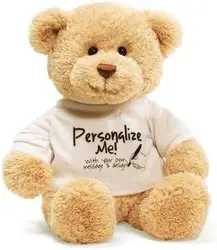 Customizable Teddy Bear with White T - Shirt, 11 - 11inchs (White blank Tshirt)