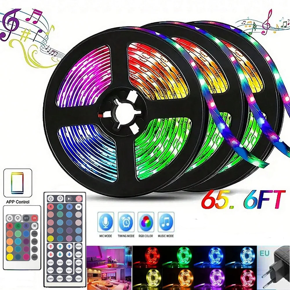 Светодиодные ленты 12 в 5-30 м Smart Wifi Alexa SMD 5050 Rgb Светодиодная лента 220 В неоновые полосы музыкальная синхронизация красочная комната