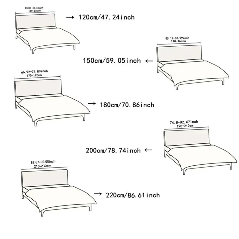 Jacquard Leaves Bed Head Cover Thicken Elastic Headboard Covers Bedhead Cover Back Protection Dust Covers For Home Hotel Bed