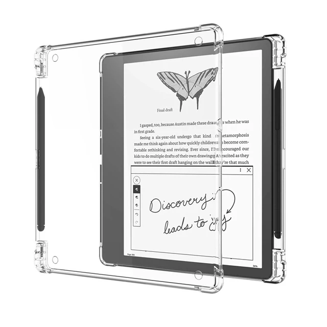 For  Kindle Scribe 10.2 2023 Clear Shockproof Back Pencil Holder  Cover for Kindle Scribe 10.2 inch TPU Shell - AliExpress