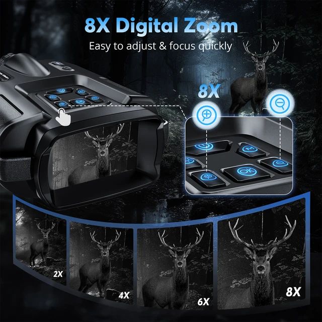 USB Rechargeable Binoculars 600m HD 8X Digital Zoom 4K Telescope for Hunting Camping Boating 4