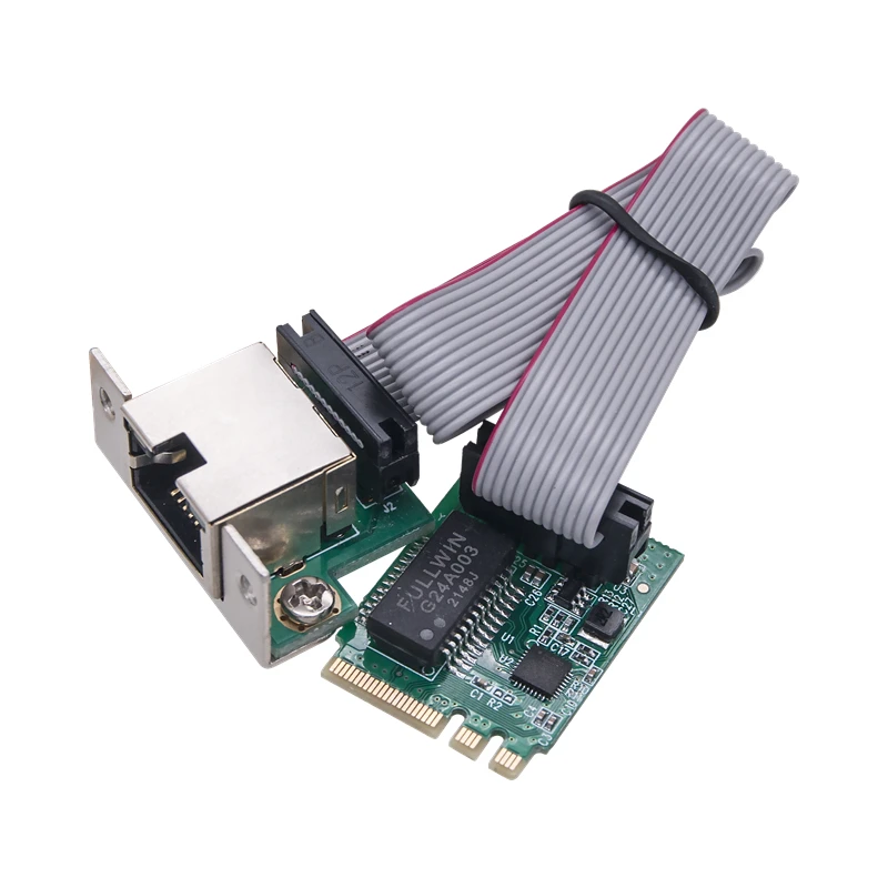 Фото Новая сетевая карта M.2 A + E Gigabit Ethernet M2 к порту RJ45 COM Lan адаптер 10/100 Мбит/с сетевой адаптер RTL8111H/RTL8111F чип №4