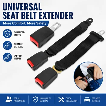 Prolunga per cintura di sicurezza per seggiolino auto Clip di estensione Elementi di fissaggio automatici Fibbia per adattatore per linguetta da 20-22 mm Accessori automobilistici universali