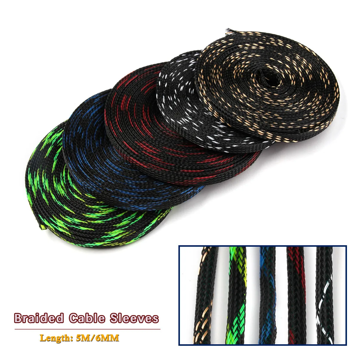 Braided Expandable Cable Sleeve - 2", Red S-26188R - ULINE - View #9