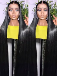 13x6 Straight Lace Front Wigs 32Inch Transparent Lace Wig Remy Malaysian 13x4 Lace Frontal Human Hair Wigs For Women Pre Plucked