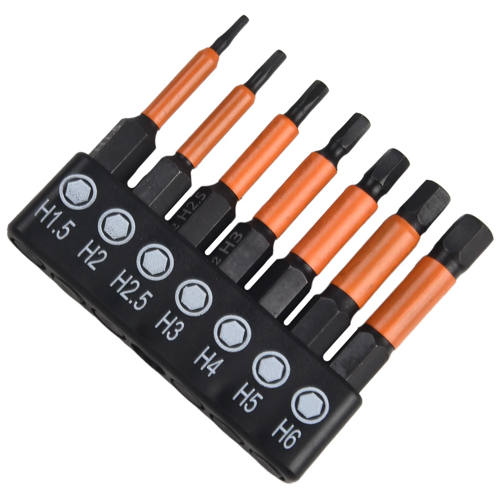 7-teiliges 50mm Sechskant-Schraubendreher-Bit-Set aus Legierungsstahl, magnetisch, 1/4'' Sechskantschaft, Sechskant-Schraubenschlüssel, Bohrer, Reparaturwerkzeug H1.5-H6 – Detail 3