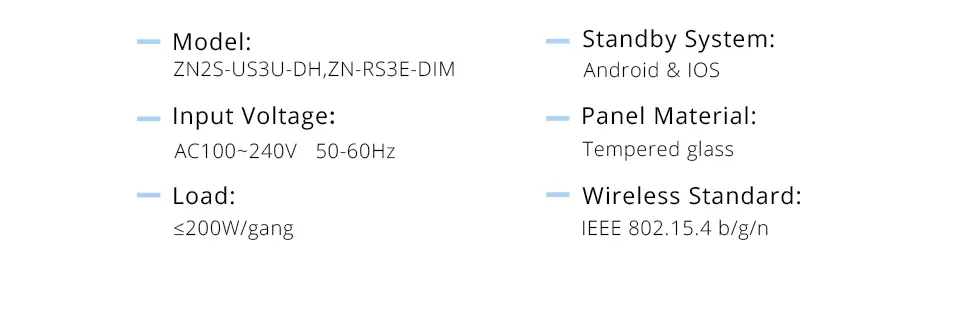 Zigbee Dimmer Switch 3 Gang Wall Light Switch Touch Panel Percentage Adjustment