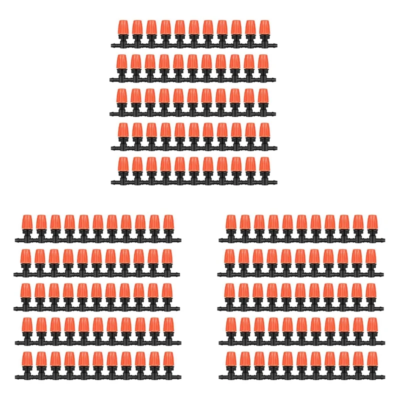 

150 Pcs Three-Way Atomizing Nozzle, Adjustable Mist Nozzles, Drip Irrigation Emitters, Greenhouse Watering System